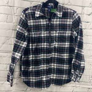 Chaps‎ 1/2 zip plaid shirt